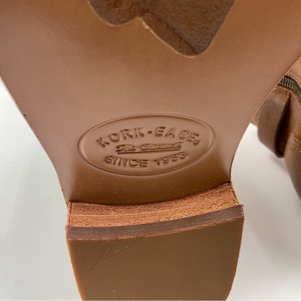 Kork-Ease Viki Women's Tan Leather Ankle Booties. Size 8. - Picture 9 of 10